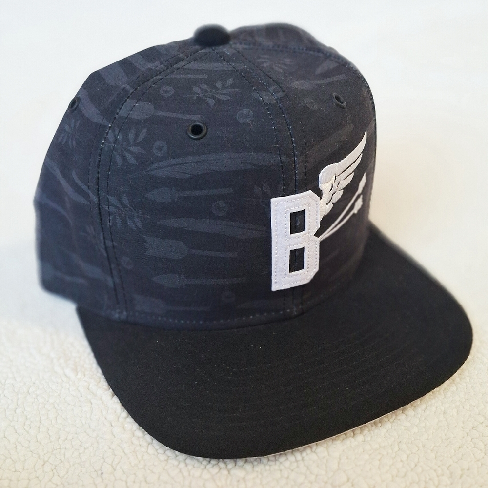 Black Beware Of The Humans Snapback Hat with White 'B' Wing Patch